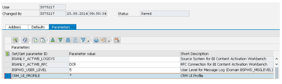 SAP CRM user参数CRM_UI_PROFILE是在哪行ABAP代码里读取的