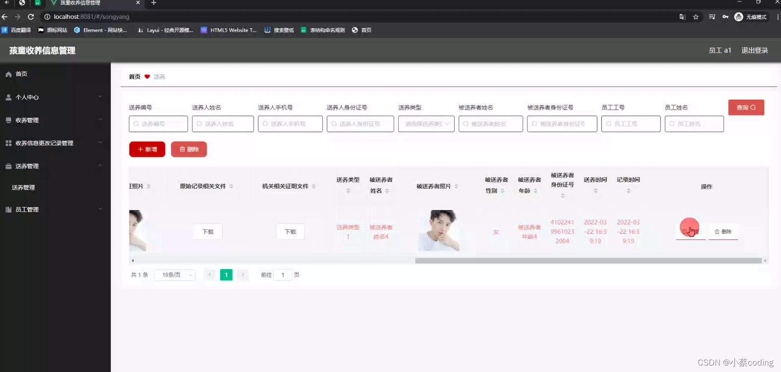 基于Java的孩童收养信息管理的设计与实现(源码+lw+部署文档+讲解等)