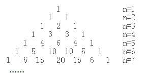 杨辉三角案例的C/C++与Python实现