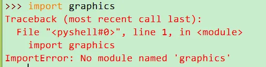 Python编程：No module named 'graphics'