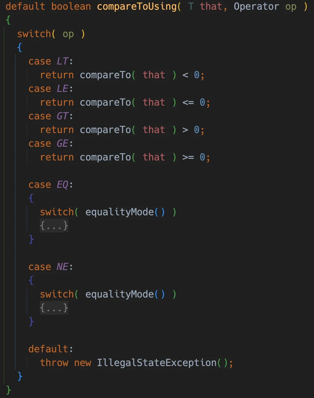 comparableUsing