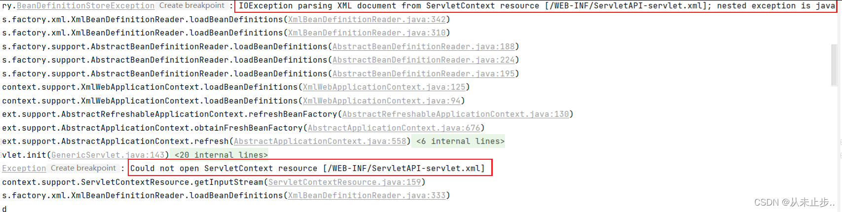 解决Caused by: java.io.FileNotFoundException: Could not open ServletContext resource [/WEB-INF/Servlet