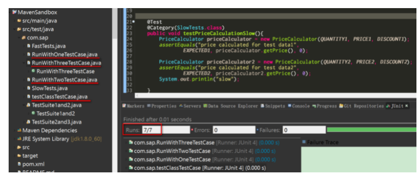 使用Java JUnit框架里的@SuiteClasses注解管理测试用例