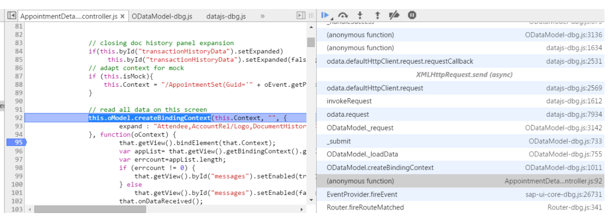 SAP UI5 this.oModel.createBindingContext will trigger odata request