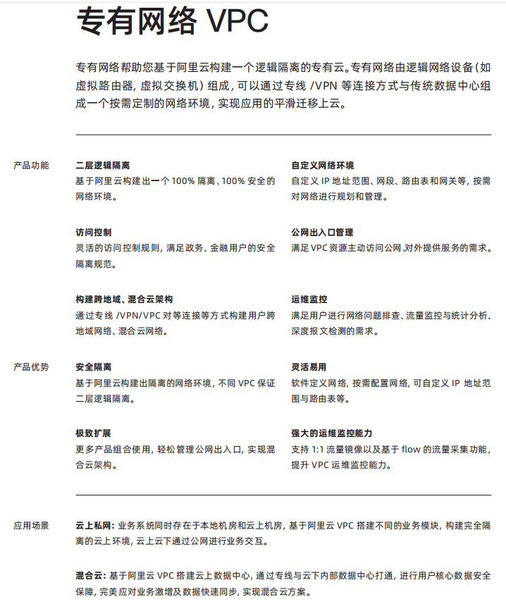 《阿里云产品手册2022-2023 版》——专有网络 VPC