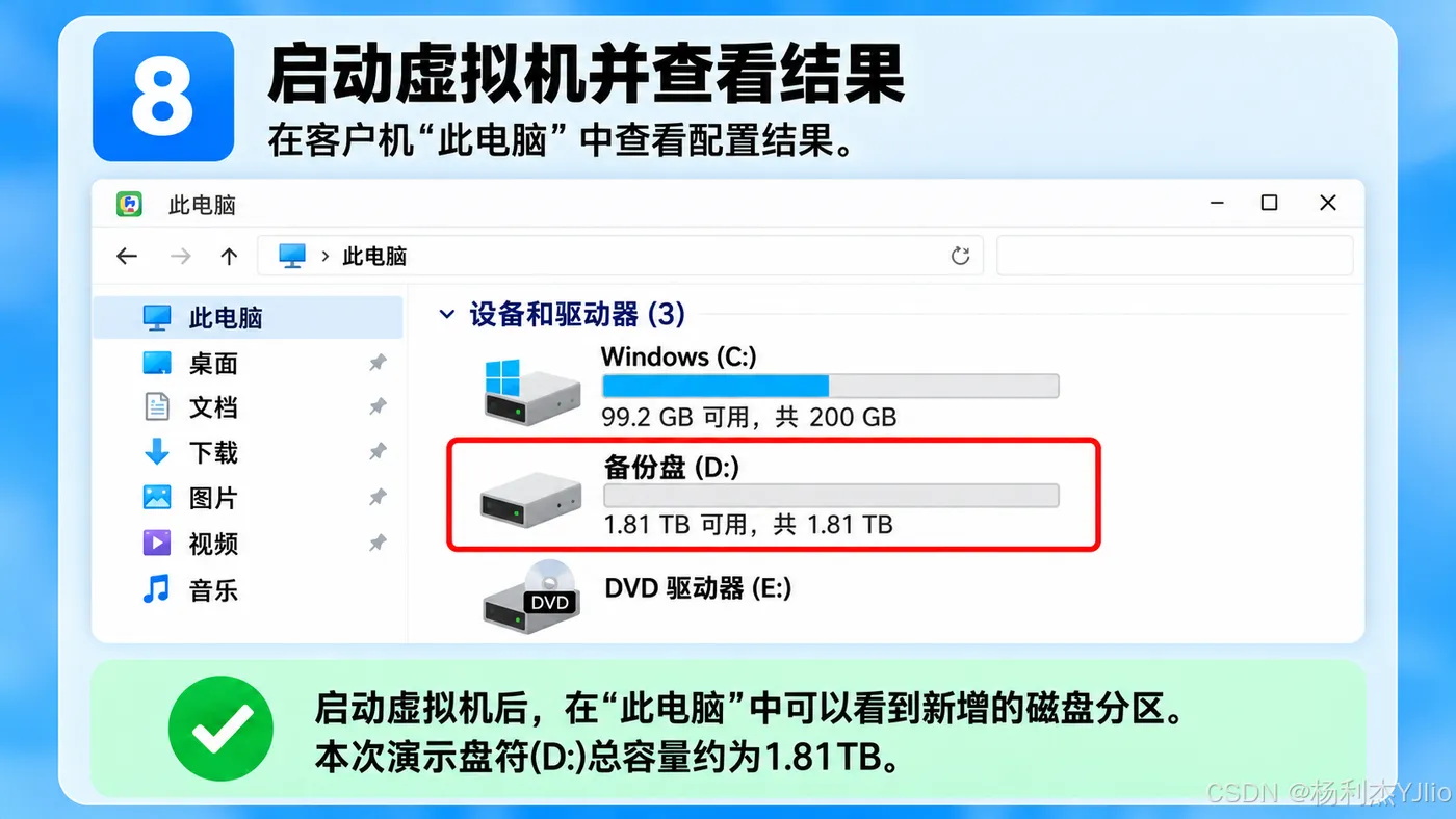 步骤8：启动虚拟机并查看结果