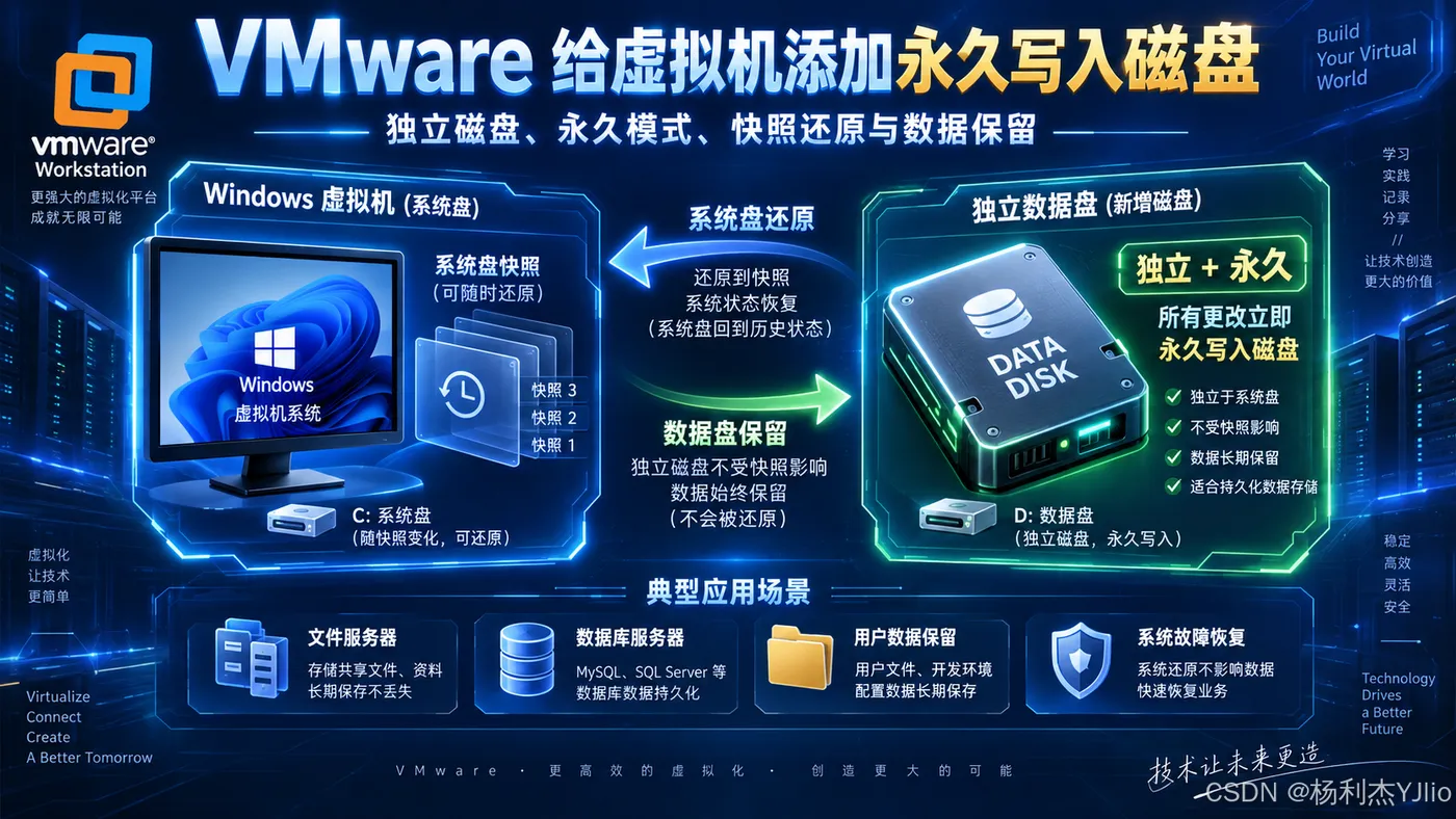 VMware Workstation给虚拟机添加永久写入磁盘实操指南封面