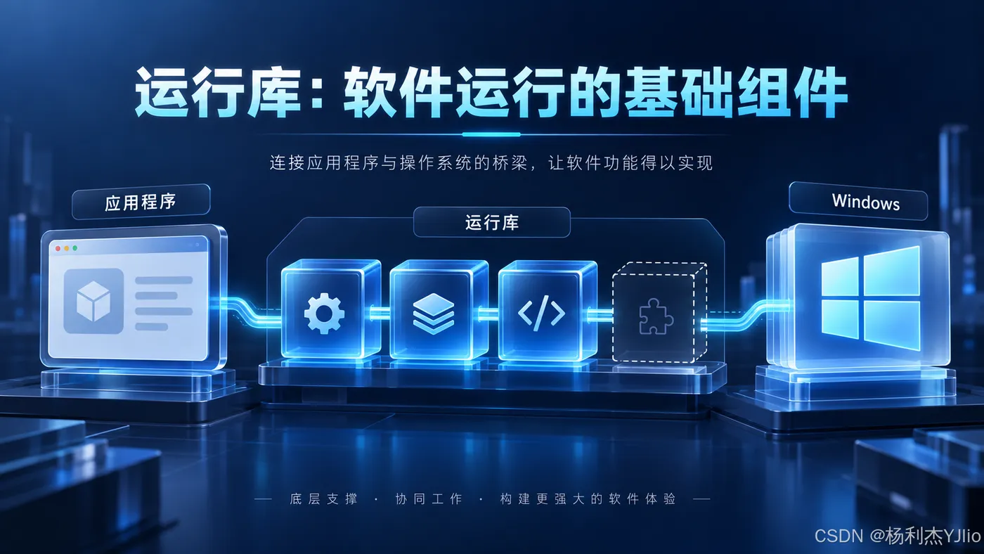 运行库是应用程序与系统组件之间的基础依赖示意