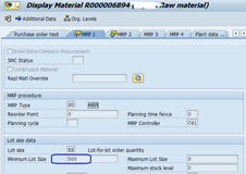 SAP MM 物料主数据MRP2 视图’Minimum Lot Size’字段