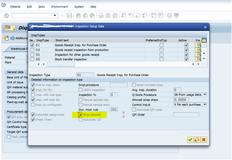 SAP QM 物料主数据检验类型上的Skips allowed