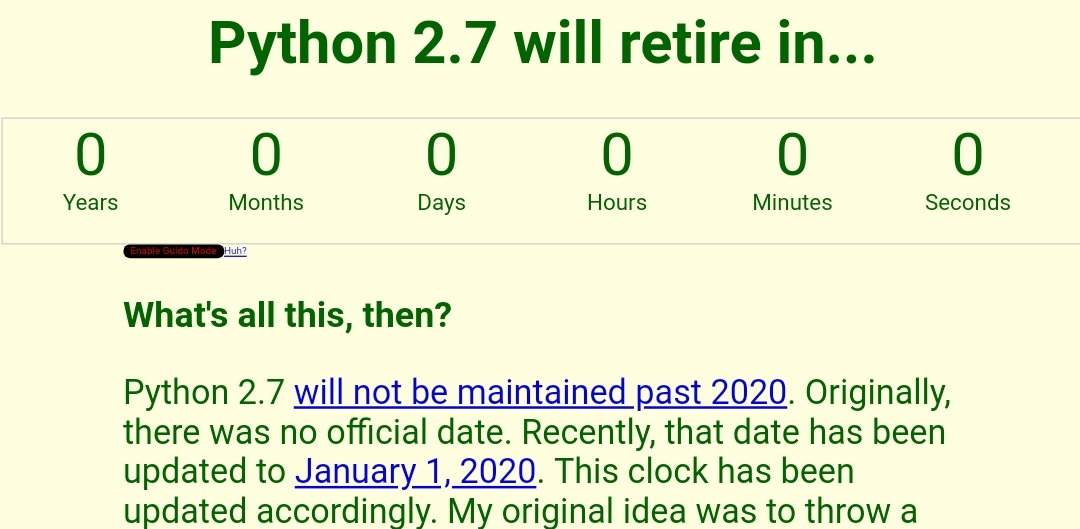 开发者请注意：Python2 的最后版本将于 4 月发布，但它确实是在 1 月 1 日就寿命终止了！