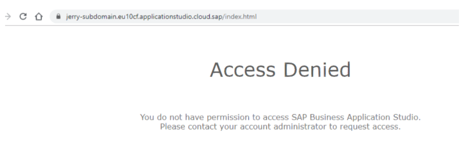 SAP Business Application Studio的权限控制