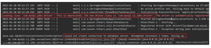 报错：java.sql.SQLNonTransientConnectionException: Could not create connection to database server