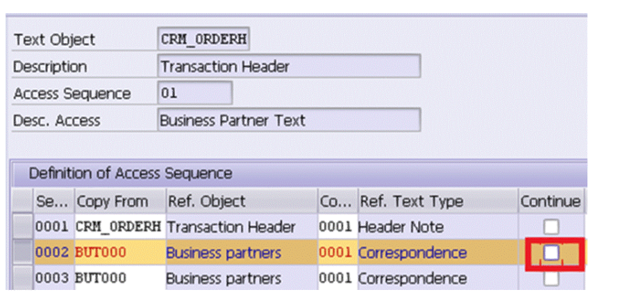 SAP CRM文本配置里的Continue标签，到底控制了什么行为