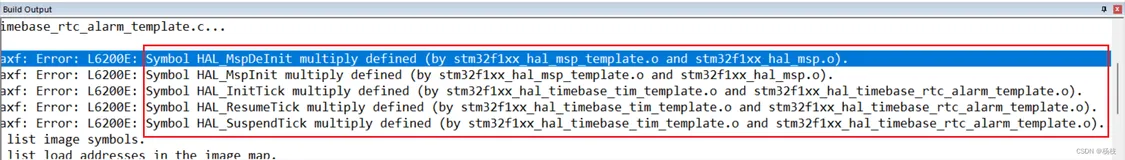 【琐琐碎碎小知识】Keil5编译时候出现 Error: L6200E: Symbol HAL_MspDeInit multiply defined事故处理