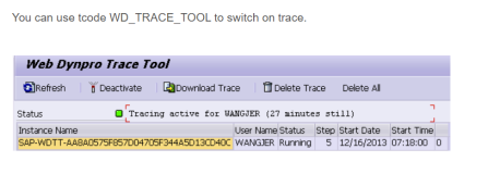 ABAP Webdynpro的跟踪工具WD_TRACE_TOOL