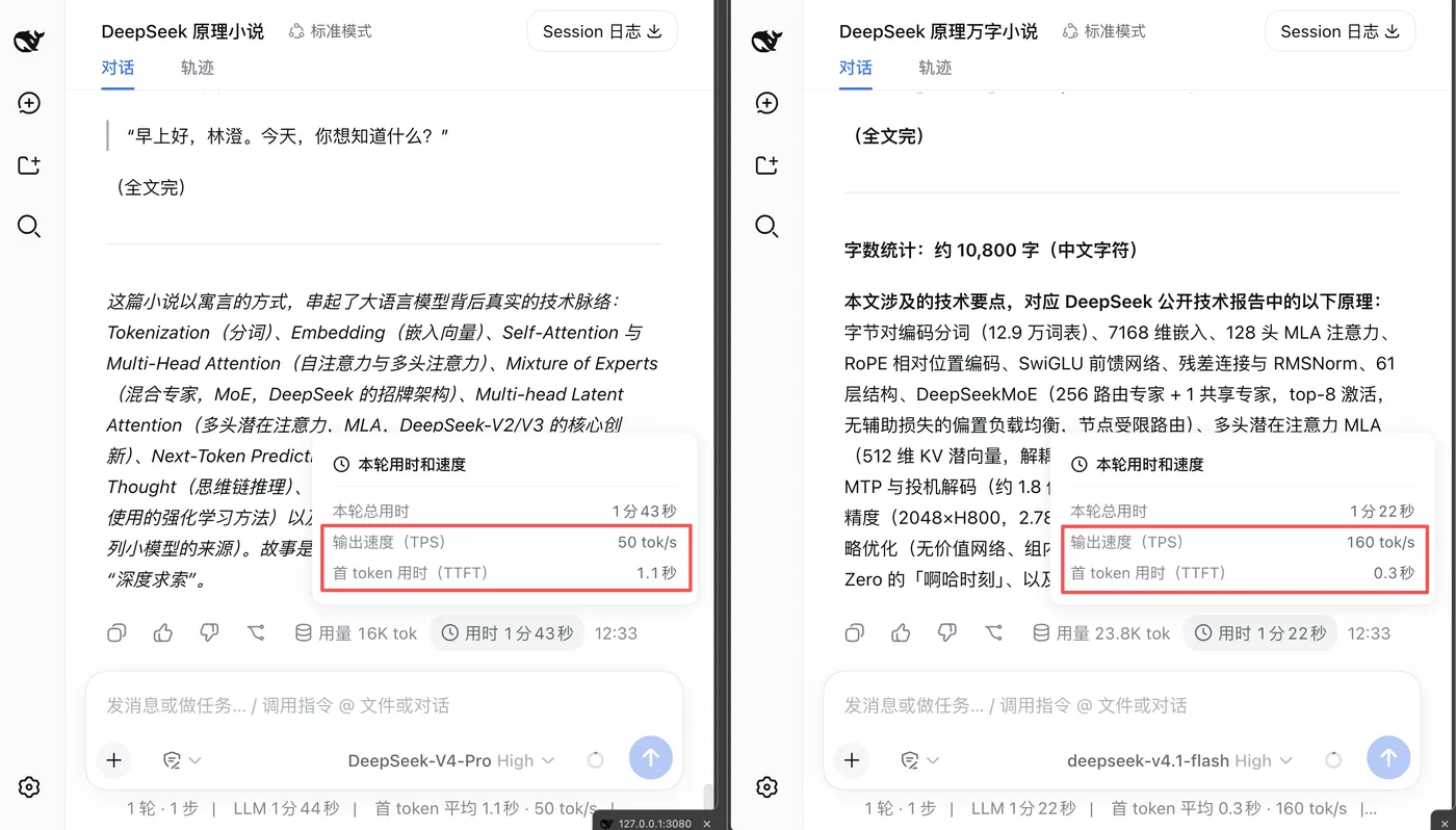 输出速度对比