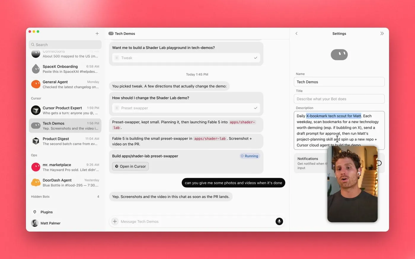 Grok Bot 启动 Cursor 云端 Agent 开发 Demo（图源：Grok Bot 官方教程）