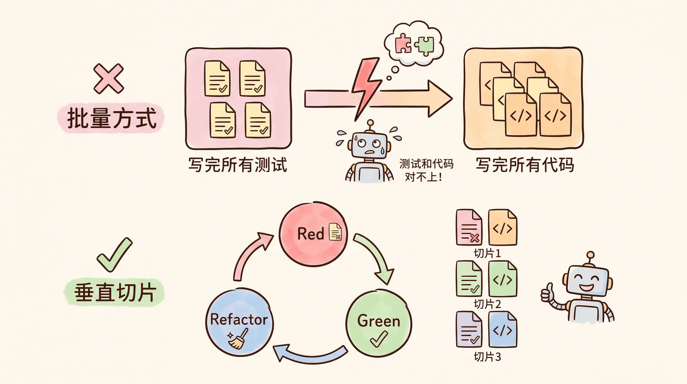 TDD 垂直切片和批量方式对比