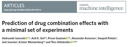 Nat. Mach. Intell.| 机器学习显著降低药物组合筛选成本