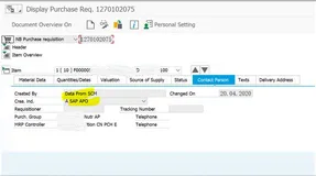 SAP MM 如何看一个采购申请是由APO系统创建后同步过来的？