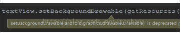 'setBackgroundDrawable()' is deprecated，setBackgroundDrawable过时