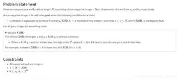 [Atcoder ARC124] XOR Matching 2-小思维 | 暴力