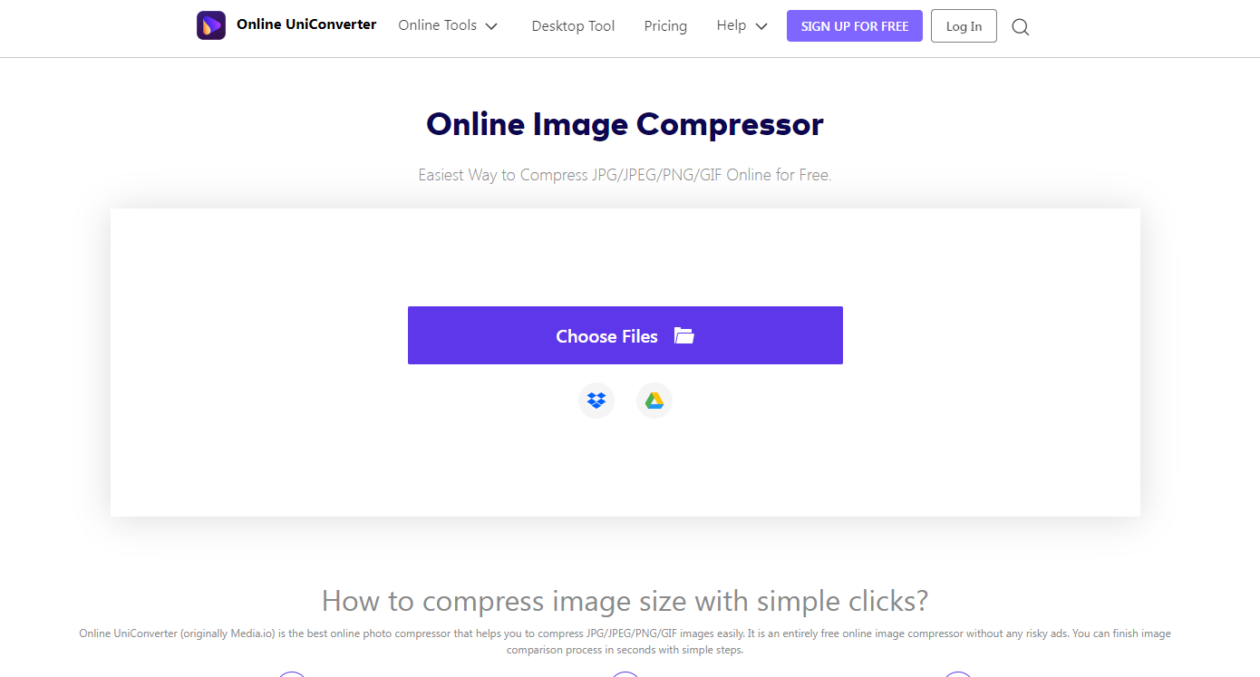 Online UniConverter: 在线图片压缩器工具