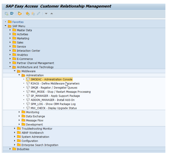 如何查找SAP CRM通过中间件Middleware连接的远端ERP系统