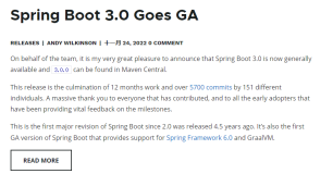 Spring Boot 3.0发布，最低支持Java 17，新特性介绍
