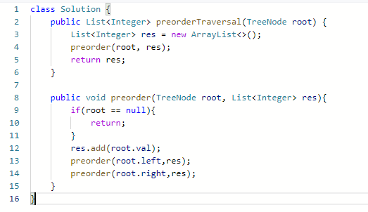 leetcode算法144.二叉树的前序遍历