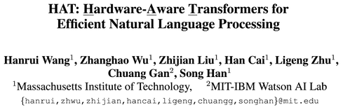 ACL 2020 | 模型压缩25倍，MIT 韩松组提出高效适配不同硬件的HAT模型