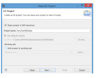 Try to create new xs project in AG3