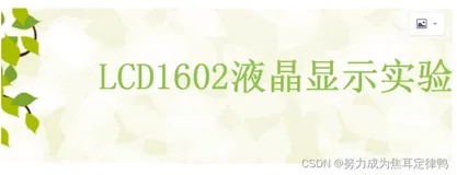 单片机：LCD1602显示屏(内含LCD1602介绍+硬件设计+软件设计+原始代码)