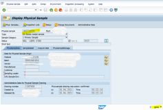 SAP QM 事务代码QPR3显示一个Physical Sample Record