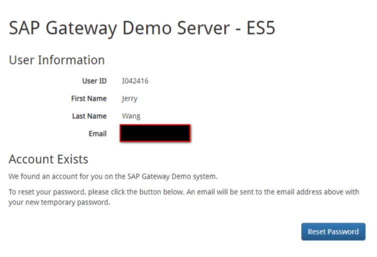 可以公开访问的 SAP gateway demo system ES5/002