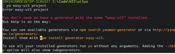 使用 yo 命令行向导创建 SAP UI5 应用
