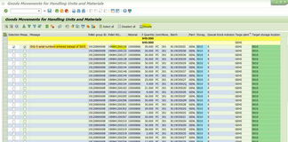 SAP 对HU做货物移动报错-Only 0 serial numbers entered instead of 30 -