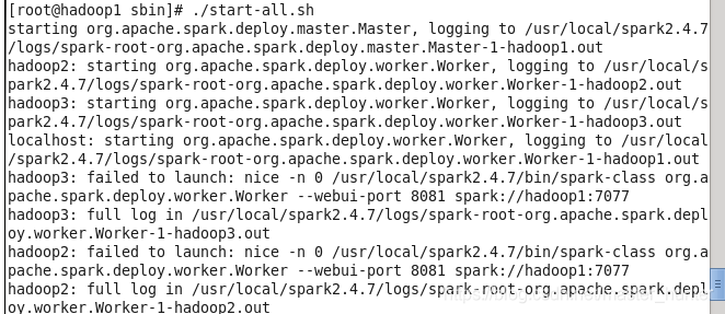 解决集群org.apache.spark.deploy.worker.Worker --webui-port 8081 spark://hadoop1:7077问题