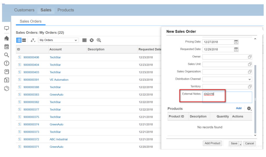 SAP Cloud for Customer销售订单External Note的建模细节