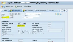 SAP MM 物料主数据Plant Data Storage 1视图里的Storage Bin