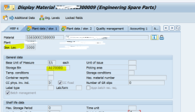 SAP MM 物料主数据Plant Data Storage 1视图里的Storage Bin