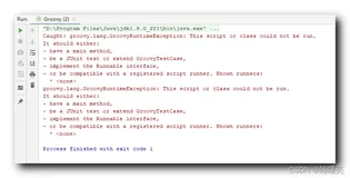 【错误记录】IntelliJ IDEA 编译 Groovy 报错 ( GroovyRuntimeException: This script or class could not be run. )