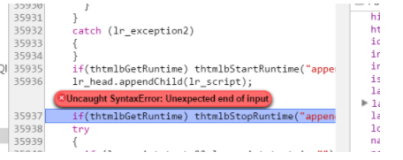 Uncaught SyntaxError - unexpected end of input