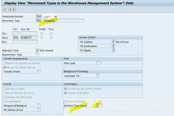 SAP WM Movement Type 里的‘Ref.Stor.Type Search’字段用法初探