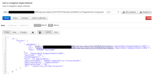 How is navigation target url request handled by backend