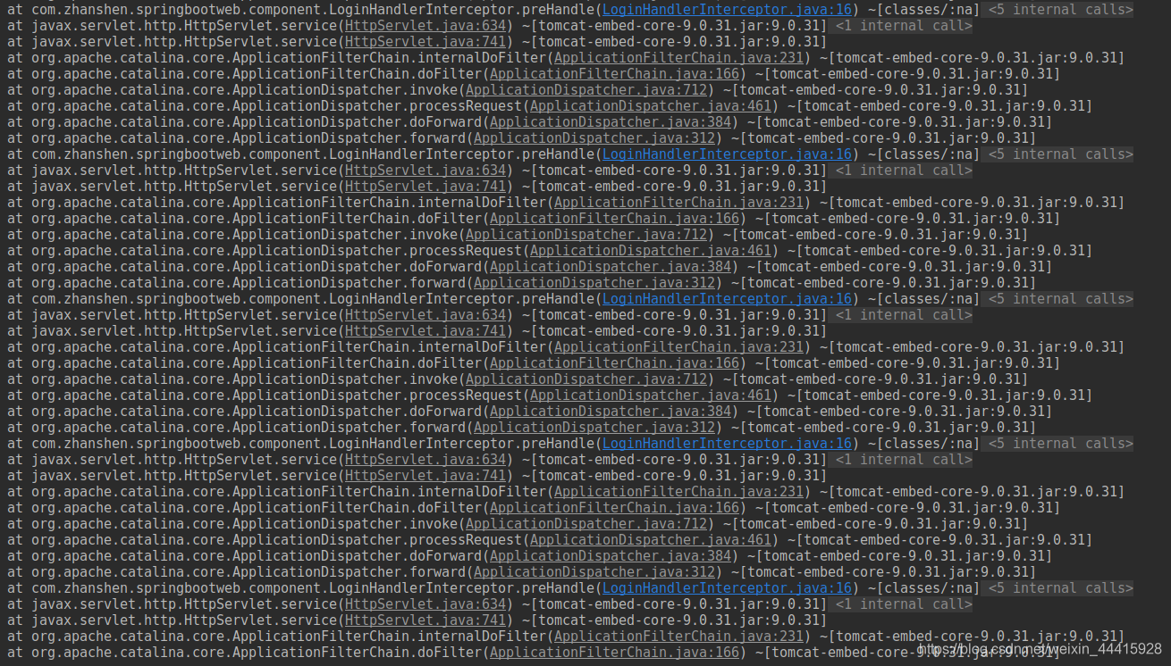 springboot制作的登录拦截器出错:java.lang.StackOverflowError: null at javax.servlet.http.HttpServletRequestWra