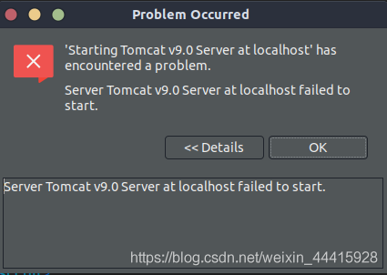 Server Tomcat v9.0 Server at localhost failed to start问题的解决