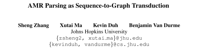 ACL 2019 - AMR Parsing as Sequence-to-Graph Transduction