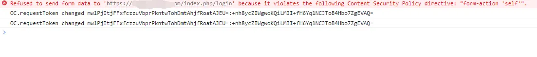 Refused to send form data to ××; because it violates the following Content Security Policy directive: &quot;form-action &#39;self&#39;&quot;